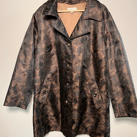 Coldwater Creek Jackets & Blazers - Coldwater Creek Women's Black and Brown Trench Coat